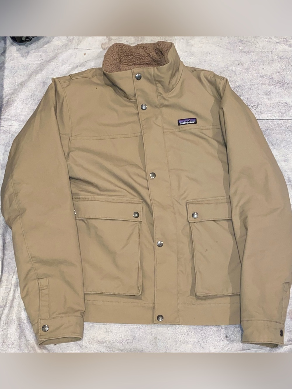 Patagonia Maple Grove Canvas Jacket Ranch Barn Chore Coat Parka Mutton Sherpa M